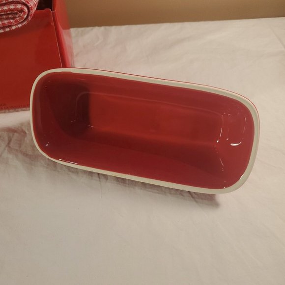 Gourmet Du Village Chevre Cheese Baker Stoneware Bistro Collection Red- Open Box - Picture 6 of 16